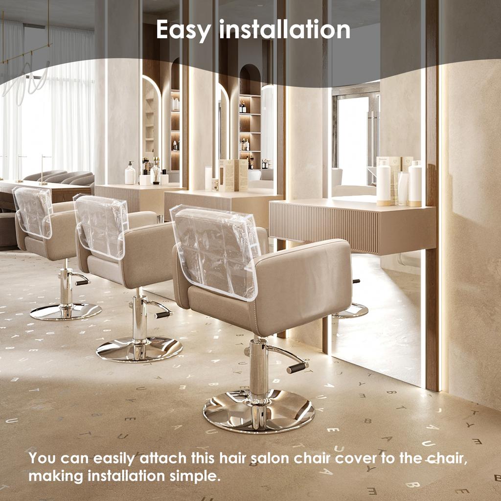 3 Pcs Salon Chair Back Cover Barber Beauty Chair Protectors Plastic Clear Waterproof Soft Sofa Armrest Dust Prevention