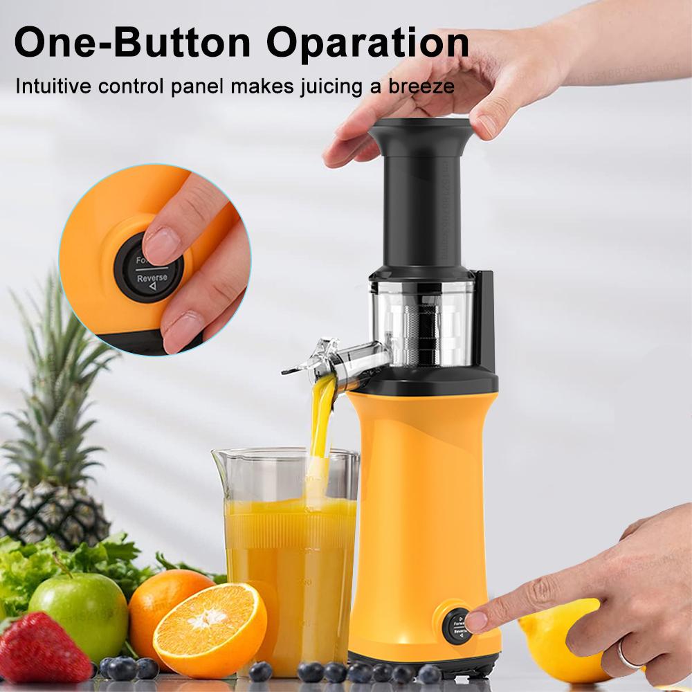 Портативная медленная соковыжималка для фруктов и овощей, соковыжималка холодного отжима со щеткой, мини-электрическая соковыжималка