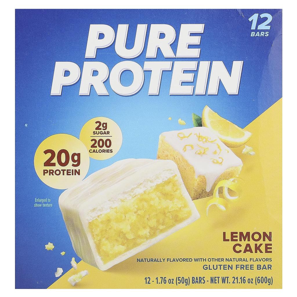 Gluten Free Bars, Lemon Cake, 12 Pieces, 50G (1.76Oz) Each