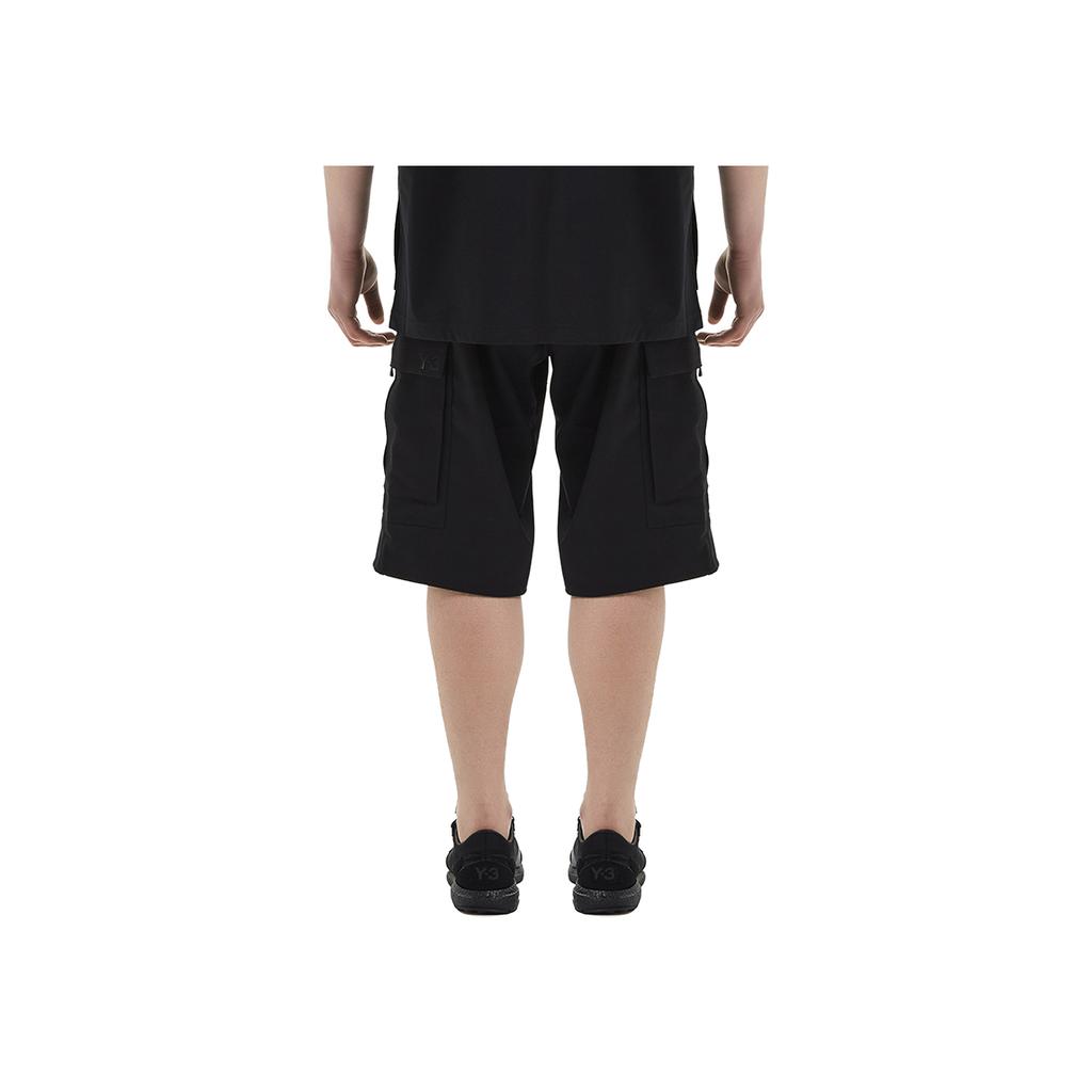 Y-3 Solid Color Multi-Pocket Wool Shorts Men Bottoms Black FN3401