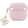 Guess Gua4Lecg4P Airpods 4 Cover         Różowy/Pink Silicone 4G Charm