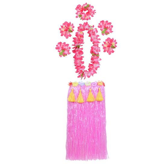 1 Set Hula Skirt High Elastic Eye-catching Plastic Fiber Hawaiian Hula Grass Skirt Set for Summer