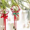 Iron Retro Christmas Bell Red Star Bow Car Decoration Xmas Tree Hanging Bells  Home Decoration