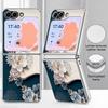 Романтичный чехол с узором из роз для Samsung Galaxy Z FLIP 7 FE 6 5 Гибридная складная крышка с покрытием из PC+PU кожи для Samsung Z Flip7 Flip6 Flip5