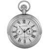 London Double Subdial Hand-Wound Chain Mechanical Pocket Watch Men's Roman Silver Necklace Pendant Clock Gift Vintage Accessory