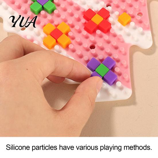 Stress Relief Tools Silicone Sensory Activity Board, Christmas Tree Rainbow Ice Stick French Fries Portable Fidget Toys Board with Strings, Silent Toy