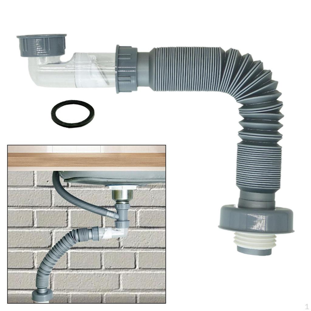 Kitchen Sink Drain Hose Deodorizing Easy To Install Pipe Lengthened for Washbasin