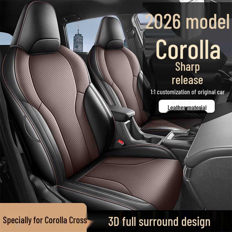Всесезонные кожаные чехлы на сиденья для Toyota Corolla Cross 2026 года: Подушки для салона с полным покрытием