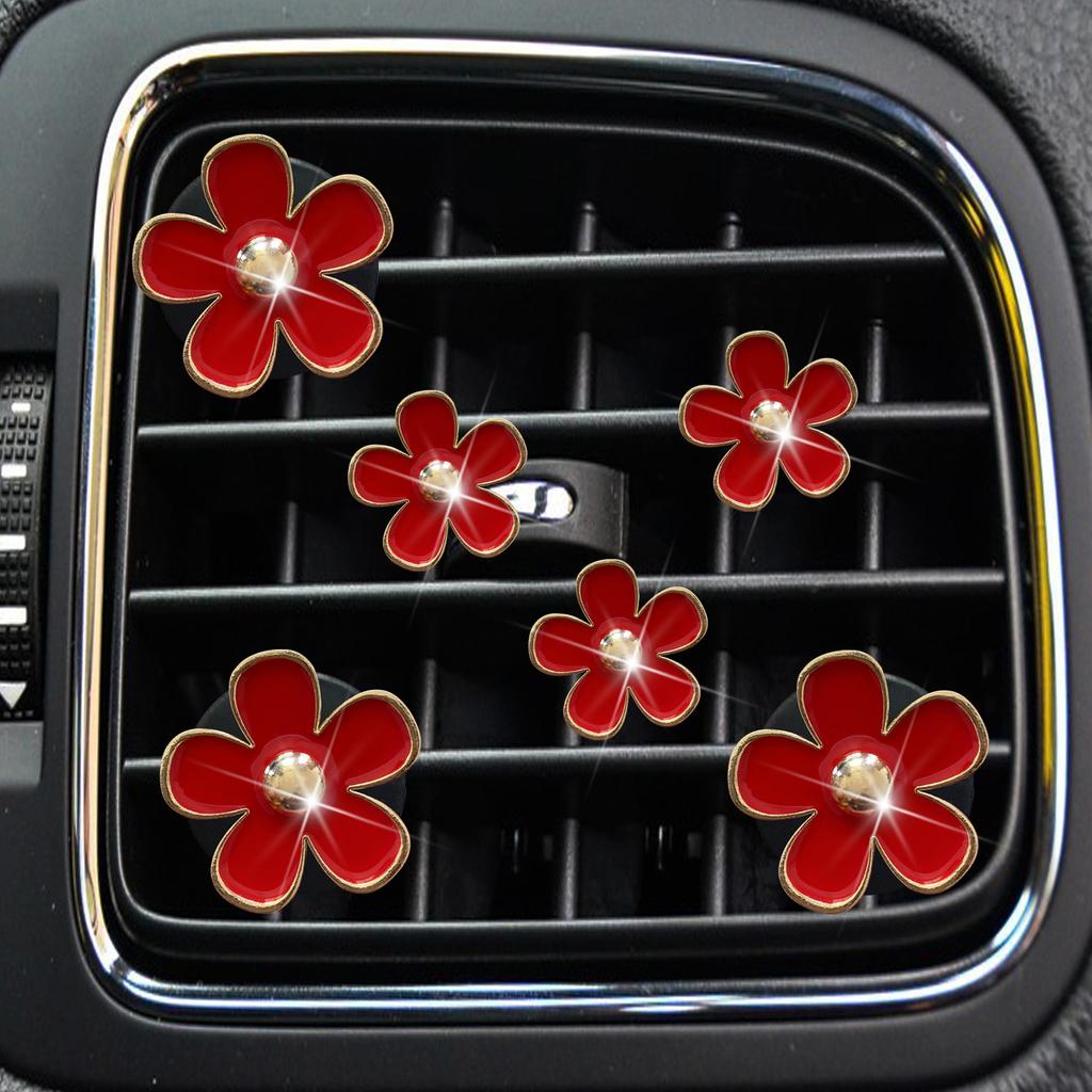 6 шт./компл. Автомобильный выпускной клапан для духов, освежитель воздуха, кондиционер, ароматерапия, маленькая ромашка, предметы интерьера, подарки