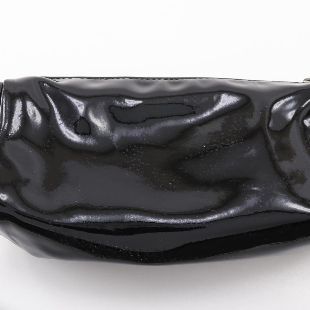 CHANEL Camelia Pouch black enamel Women Used