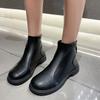 Модные классические ботинки челси женские черные ботильоны осень-зима короткие ботинки на платформе слипоны женские