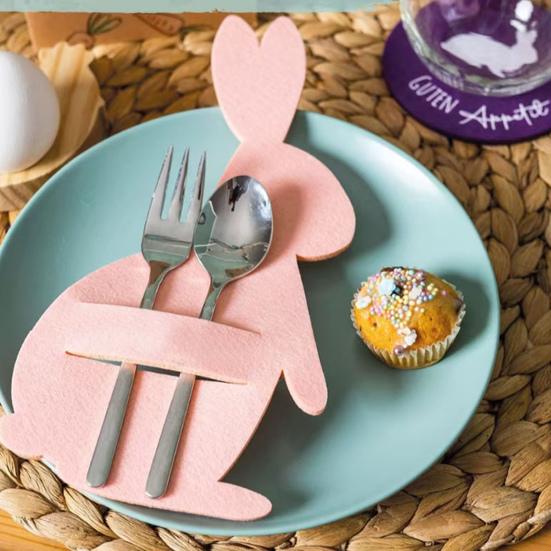 12 шт. пасхальный кролик держатели для столовых приборов фетровые держатели для ножей вилок держатели для столовых приборов чехол для столовых приборов для пасхальной вечеринки свадьбы дня рождения декор