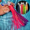 1pc/6pcs 6”/9 “ Acrylic Head Skirted Offshore Big Game Trolling Lure for Redfin Tuna,Single Hook for Boating Fishing Sea Fishing
