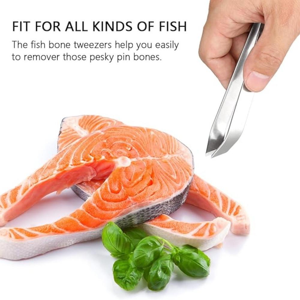 1Pcs Stainless Steel Fish Bone Tweezers Pincer Clip Puller Remover Tongs Fish Bone Plucking Clamp Kitchen Gadgets Tools