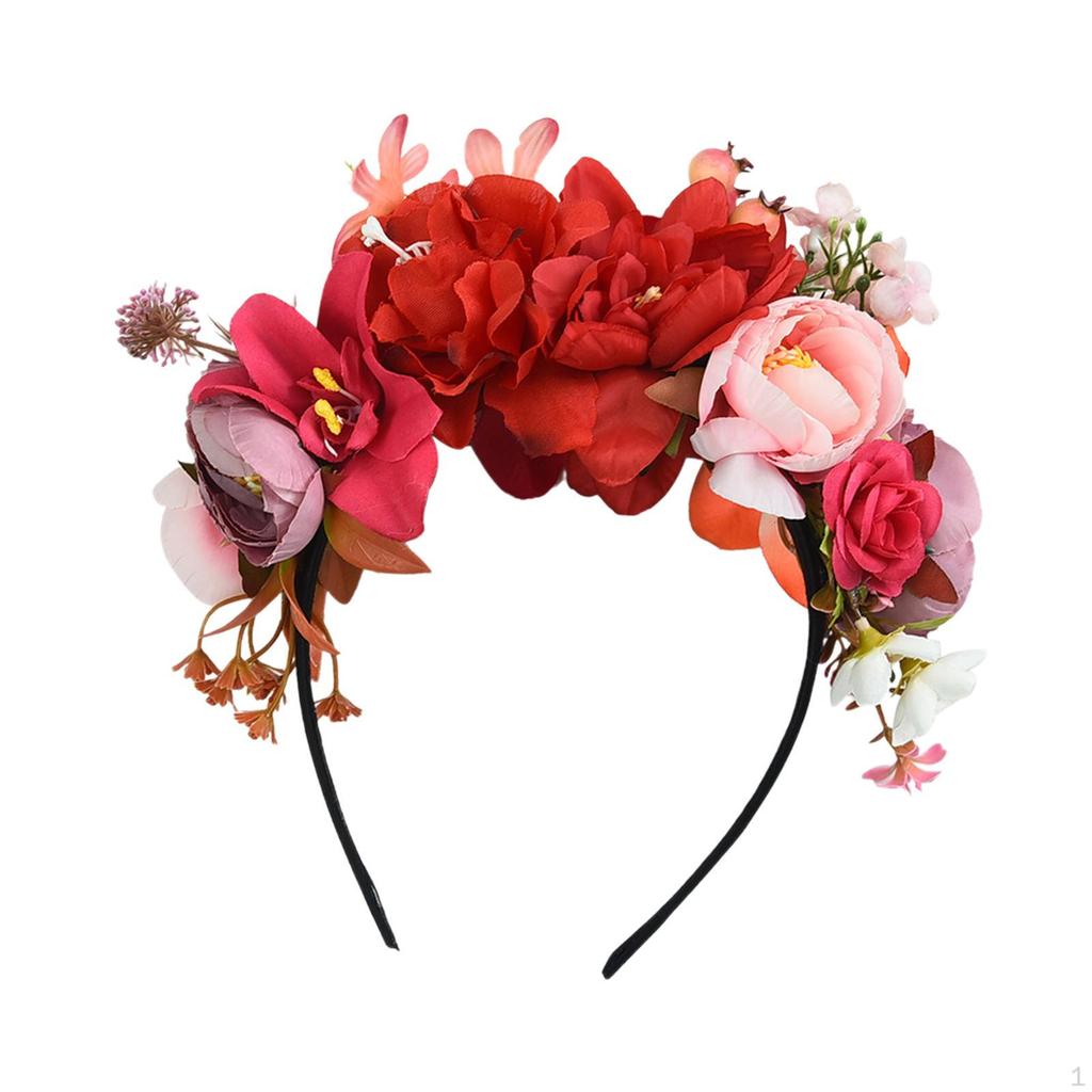 Повязка на голову с цветочной короной, фотографии повязки на голову с имитацией фестиваля
