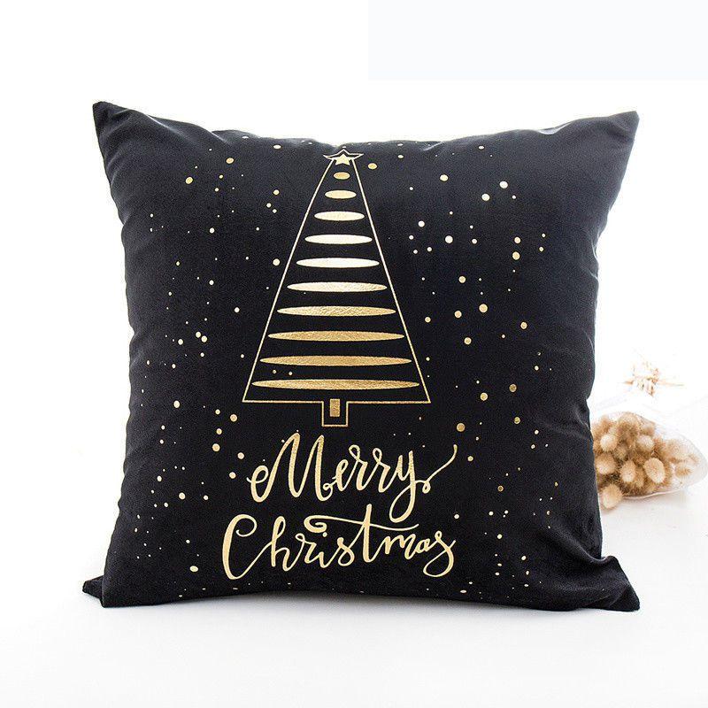 Luxurious Christmas Pillow Case Glitter Cotton Linen Sofa Throw Cushion Cover For Cozy Living
