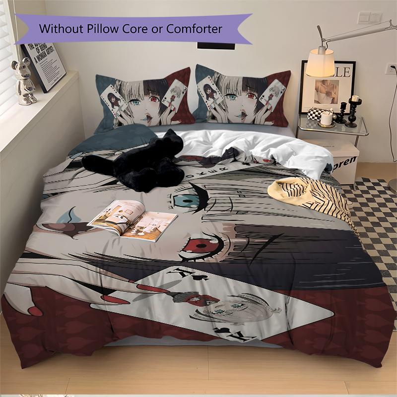 3Pcs Cards Fantasy Bedding Set Soft Fabric Duvet Cover Pillowcases Home Xmas Halloween Gift 1 Duvet Cover 2 Pillowcase S1633