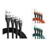 100 Вт 6A 3-в-1 USB-кабель, кабель для быстрой зарядки, многофункциональный зарядный шнур, USB-шнур, адаптер, плетеный провод для мобильного телефона, планшета, ноутбука