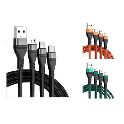 100 Вт 6A 3-в-1 USB-кабель, кабель для быстрой зарядки, многофункциональный зарядный шнур, USB-шнур, адаптер, плетеный провод для мобильного телефона, планшета, ноутбука