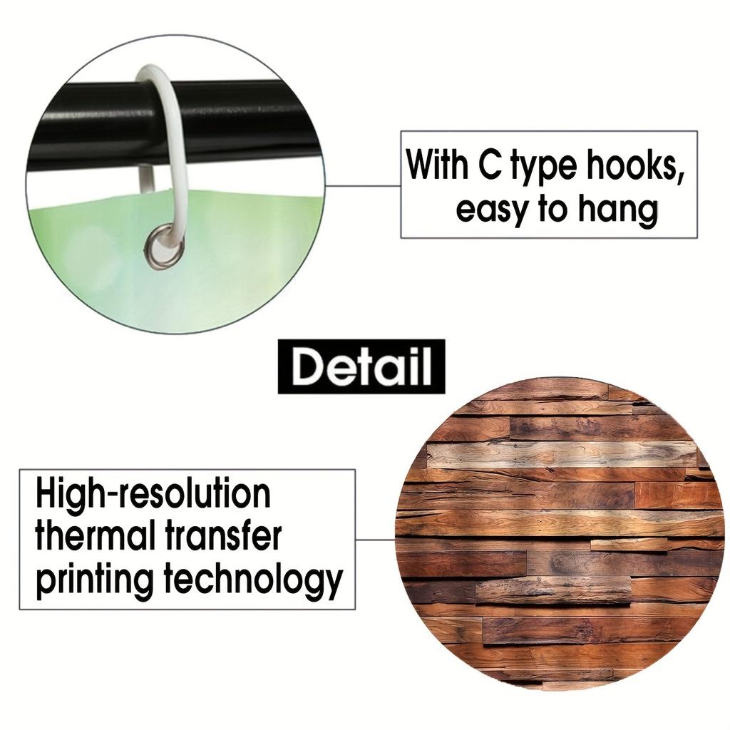 4 шт. роскошные деревянные планки с узором, наборы занавесок для душа, водонепроницаемые для ванной комнаты, нескользящие коврики для ванной комнаты, крышка для унитаза, коврик для ванной