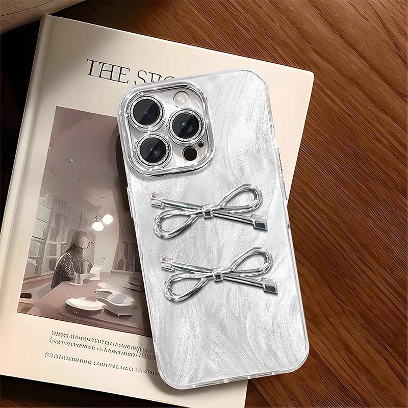 All Inclusive Anti Fall Bow Phone Case for IPhone 17 Promax Puppy Pendant for Apple 16 Lanyard Crossbody