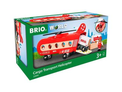 Грузовой вертолет BRIO WORLD для детей от 3 лет, деревянный, 33886 [8 деталей] (Вертолетные игрушки)