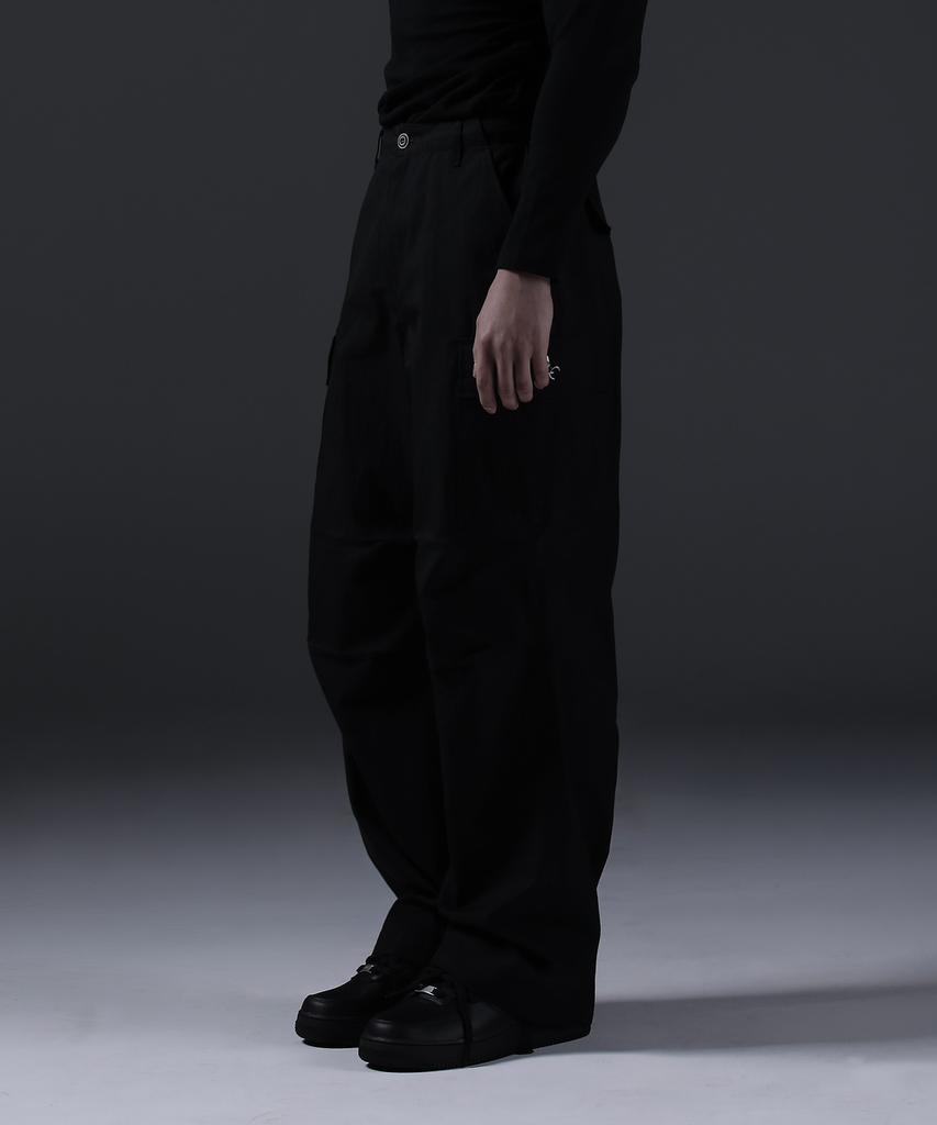CARMID Glory Wide Curved Parachute Cargo Pants [Black]