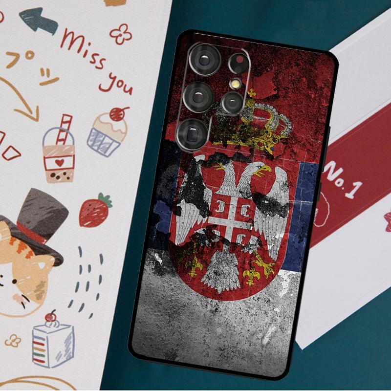 Крутой чехол с флагом Сербии для Samsung Galaxy S23 S20 FE S21 FE S22 Ultra Note 20 S8 S9 S10 Note 10 Plus задняя крышка