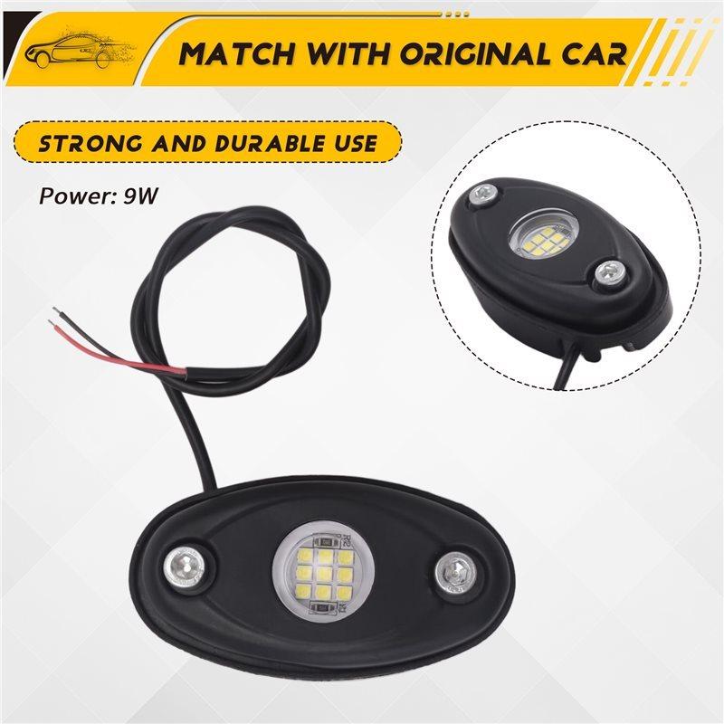 4Pcs 9LED Super Bright Rock Light Kit LED Waterproof LED Neon Underglow Light For Off Road Truck Boat