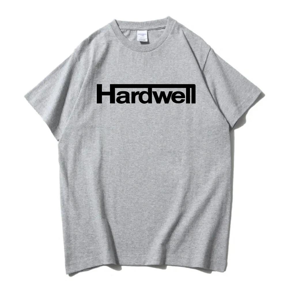 Футболка с принтом логотипа DJ Hardwell 100% Хлопок Короткий рукав Мужская футболка Унисекс Хип-Хоп Уличный стиль Повседневная Круглый вырез Женская Мужская футболка