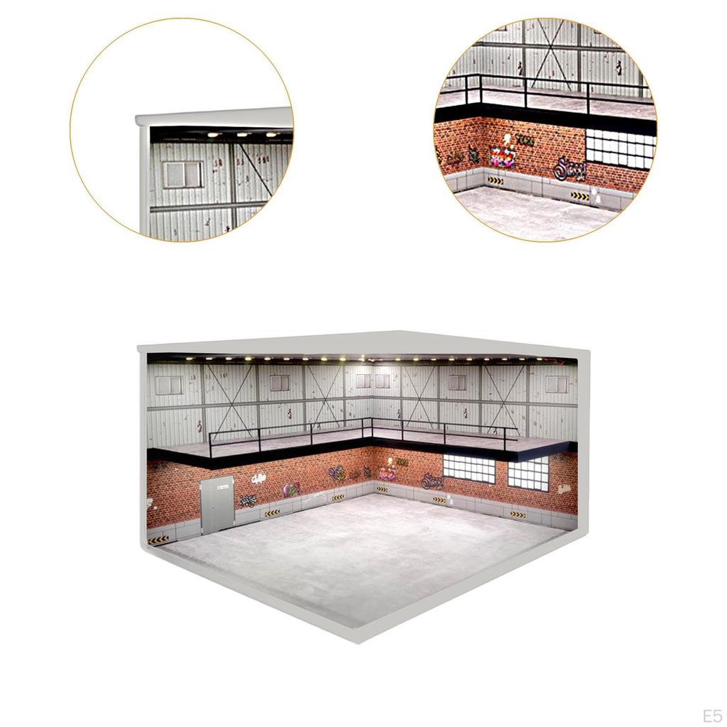 1/64 Модель парковки Коллекционные предметы Встроенные светодиодные фонари Литой автомобиль Дисплей Сцена Транспортного Средства