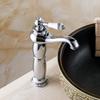 Basin Faucet Brass Chrome Silver Bathroom Sink Faucet Single Handle Ceramics Bathbasin Deck Hot Cold Mixer Water Tap Crane 2020L