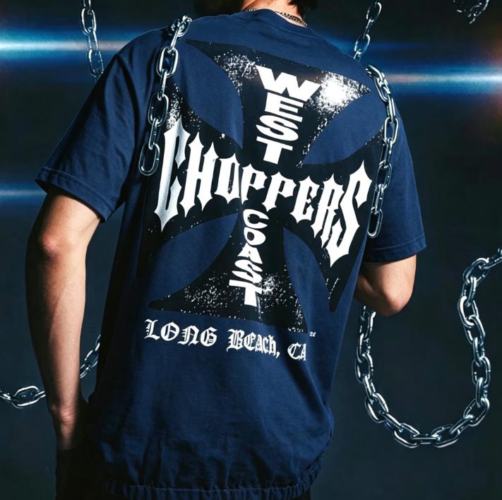 2026 Men Vintage Old School Biker Cross Letter Graphic T Shirt Back Print Crewneck Tees Unisex White Oversized Short Sleeve