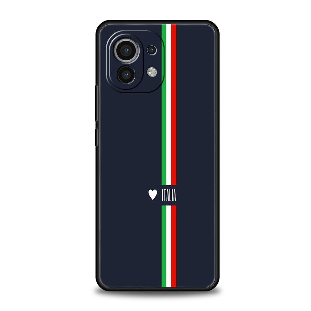ITALY Flag Phone Case For Xiaomi Mi 15 14 Pro 13 12 11 Lite 5G 10T 11T 12T 13T 14T Poco X6 X5 X4 X3 NFC F3 F4 GT Black Cover