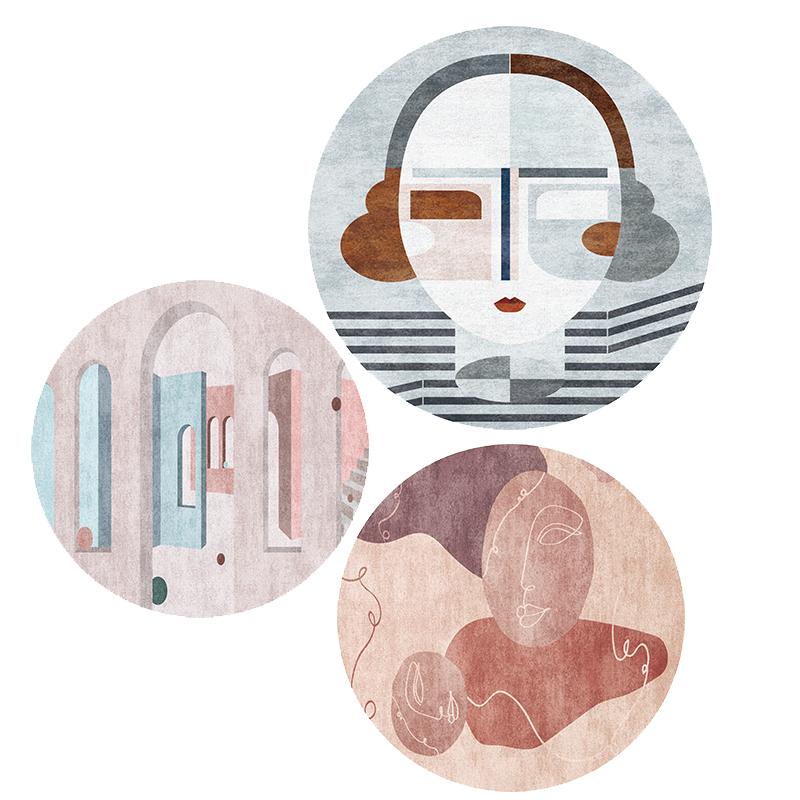 Nordic Style Light Luxury Round Carpet Living Room Decoration Rugs Bedroom Bedside Carpets Home Decor Anti-Slip Chair Floor Mat