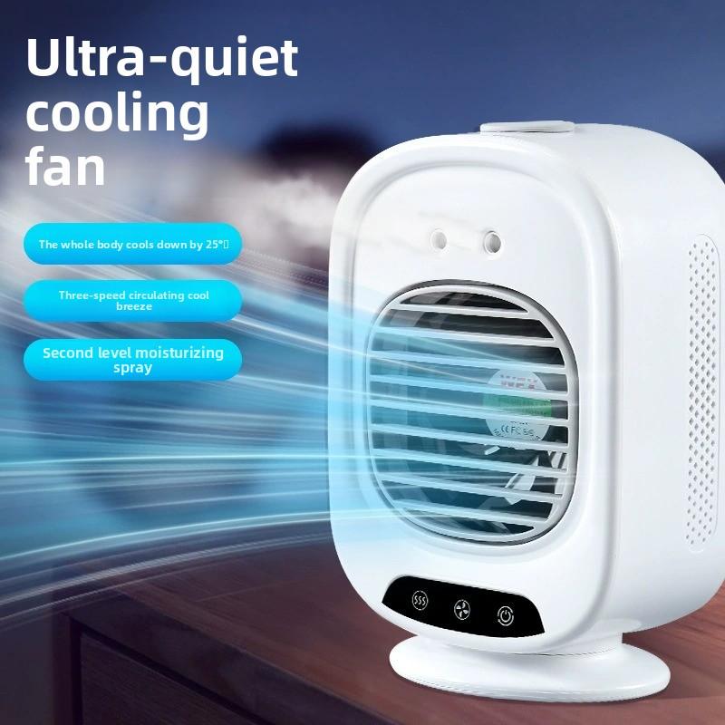 Ventilador de mano portátil con pulverizador de agua, mini ventilador USB recargable de 3 velocidades