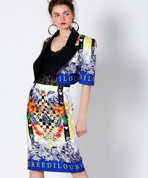 Greedius Spade Print Skirt