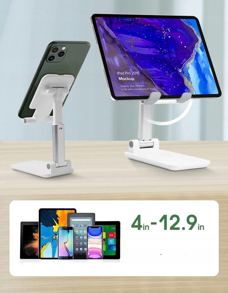 Stand Tablet Phone Holder For Desk Foldable 4-13" Black