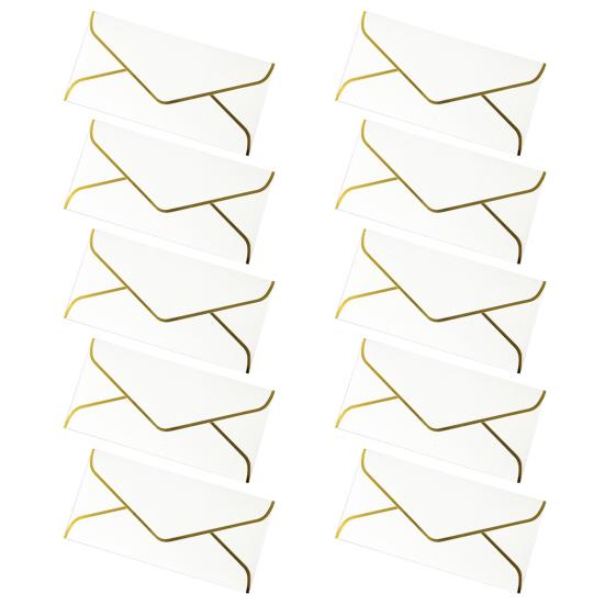 10 шт., конверт с золотой каймой, V-образный клапан, быстрая печать, винтажный роскошный офисный чек, письмо, рассылка, поздравление с днем ​​рождения, выпускной, свадебная вечеринка, приглашение