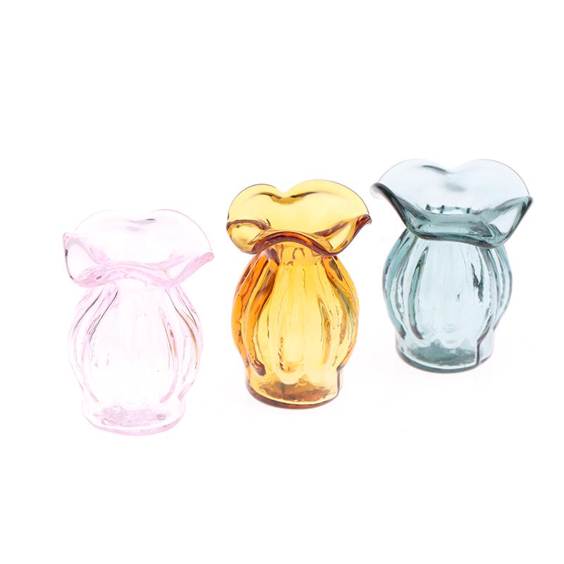 1:12 кукольный домик, миниатюрная стеклянная ваза, цветочная композиция, цветочный горшок, банка для хранения, садовый Рождественский декор дома