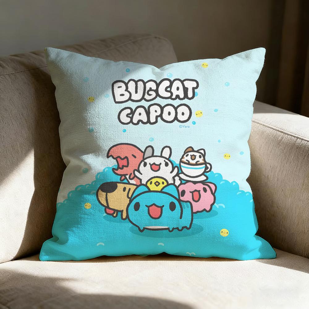 Чехол для подушки с изображением Capoo из мультфильма B-bugcat, двусторонний принт, подушка для дивана, подушка для изголовья кровати