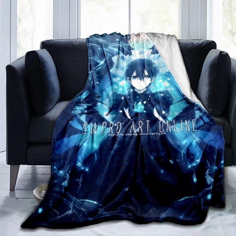 Популярное аниме SAO Sword Art Online, аниме, современное одеяло Gedruckt Bettdecke Geschenk, фланелевые мягкие плюшевые одеяла для дивана-кровати