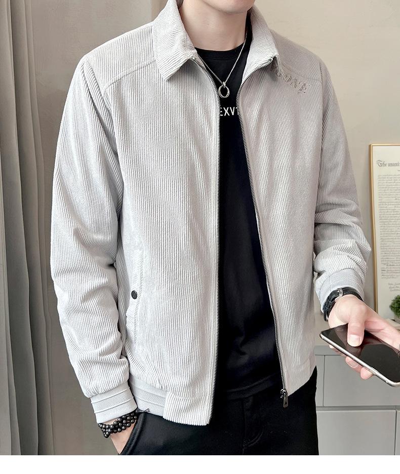 Мужская вельветовая куртка с лацканами Romon - 2025 Модное весенне-осеннее повседневное деловое пальто