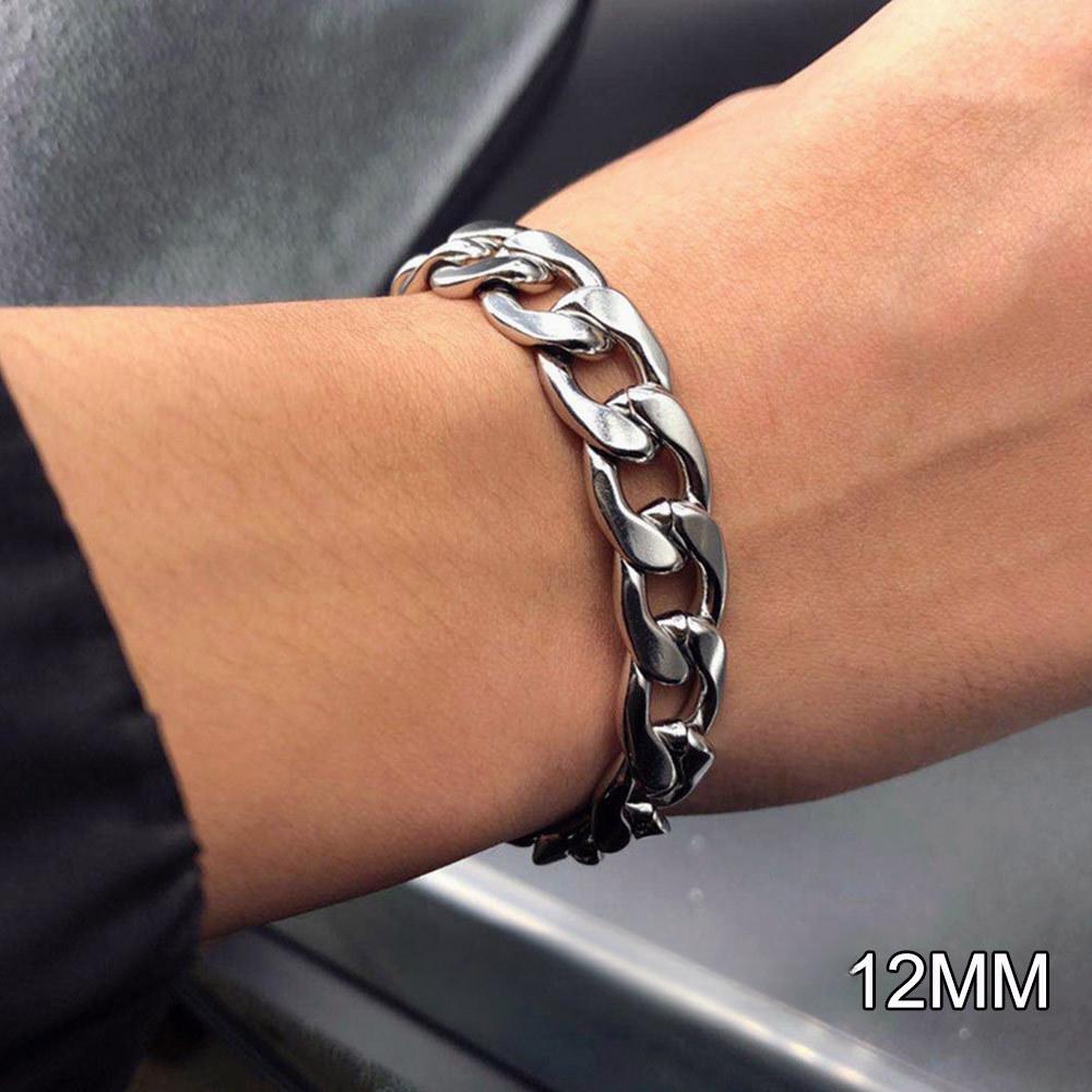 Браслет из титановой стали, 20 см, из нержавеющей стали, мужские и женские ювелирные изделия в стиле хип-хоп, подарки для пары