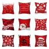 Merry Christmas Santa Claus Printed Pattern Cushion Cover for Home Living Room Sofa Decoration Square Pillowcase 45x45cm