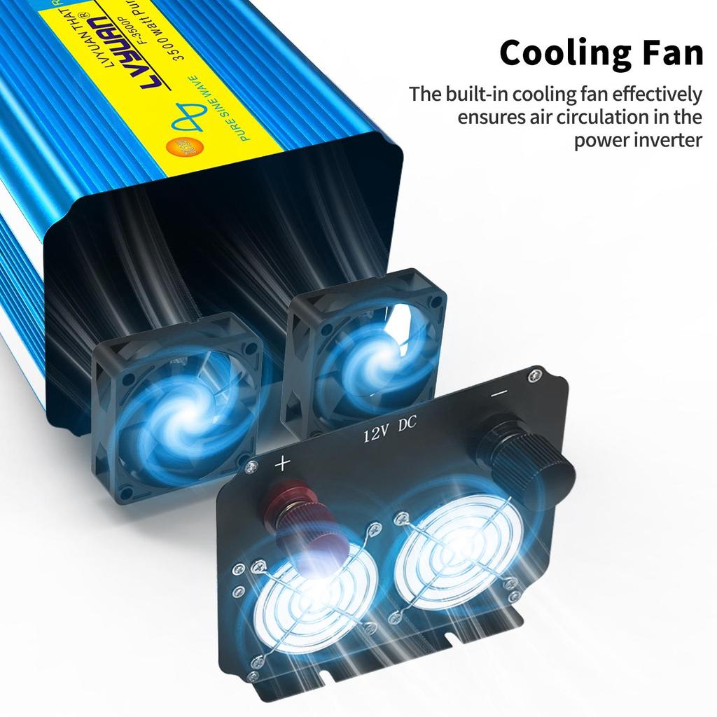 7000 Вт (Вершина горы) Инвертор 12 В/24 В - 230 В 3500 Вт номинальной мощности для караванов, автономные солнечные системы с 2 розетками переменного тока, беспроводные пульты дистанционного управления