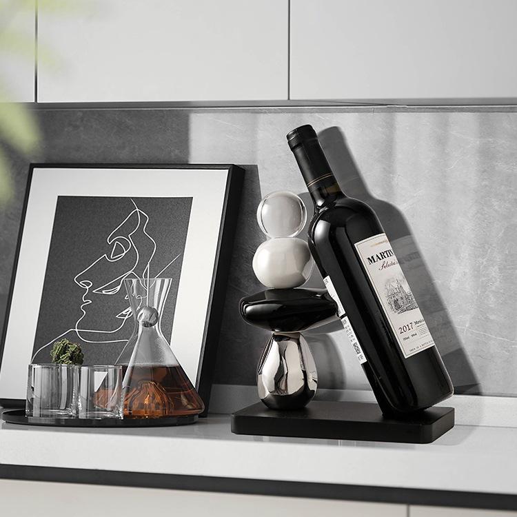 Elegant Stone Entryway Sideboard & Wine Rack Cabinet