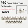 1 SET P-80,Plasma Cutting Consumable Cutter Torch Nozzle Tips Electrode 40-100