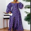 Women Plus Size Off Shoulder Lantern Long Sleeve Waist Dresses