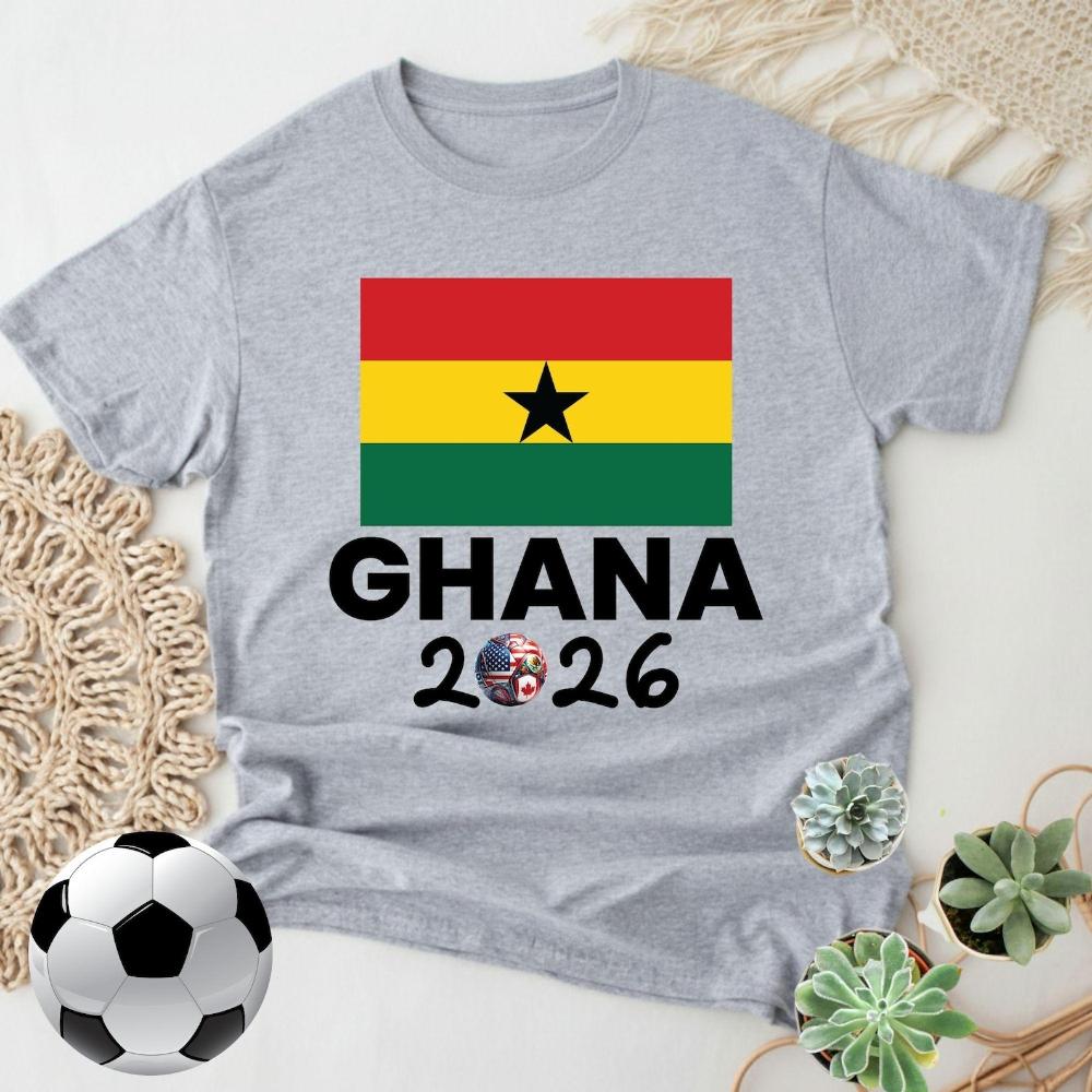 Ghana 2026 Flag TShirt Patriotic Supporter Tee Men Women Summer Fashion Crewneck Cotton Tops Soccer Part Supplies Clothing